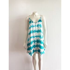 We Are Leone Elke Blue Tye Dye Stripe Short Dress S/M
